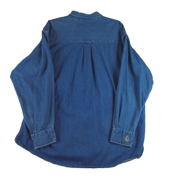 Bill Bass Premium Button Down Blue Denim Shirt Mens XL Long Sleeve Casual *read* - Picture 2 of 11